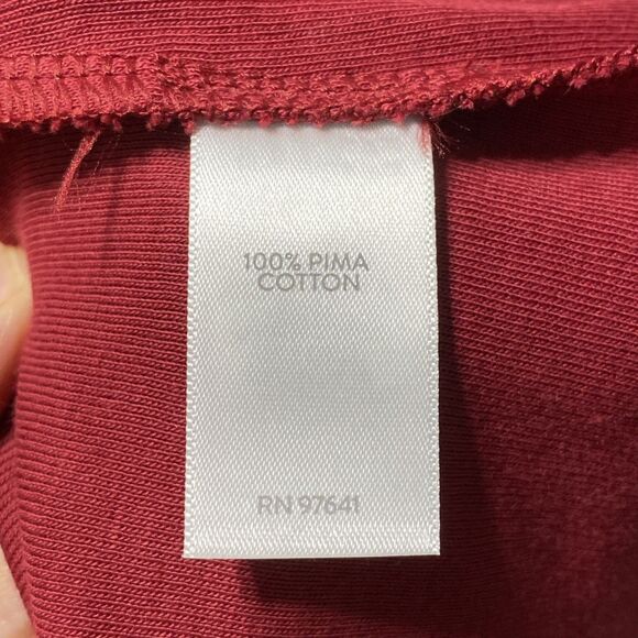 J. Jill Tee Shirt Womens L Red Pima Cotton Crew Neck High Low Hi-Lo Sustainable - Picture 9 of 11